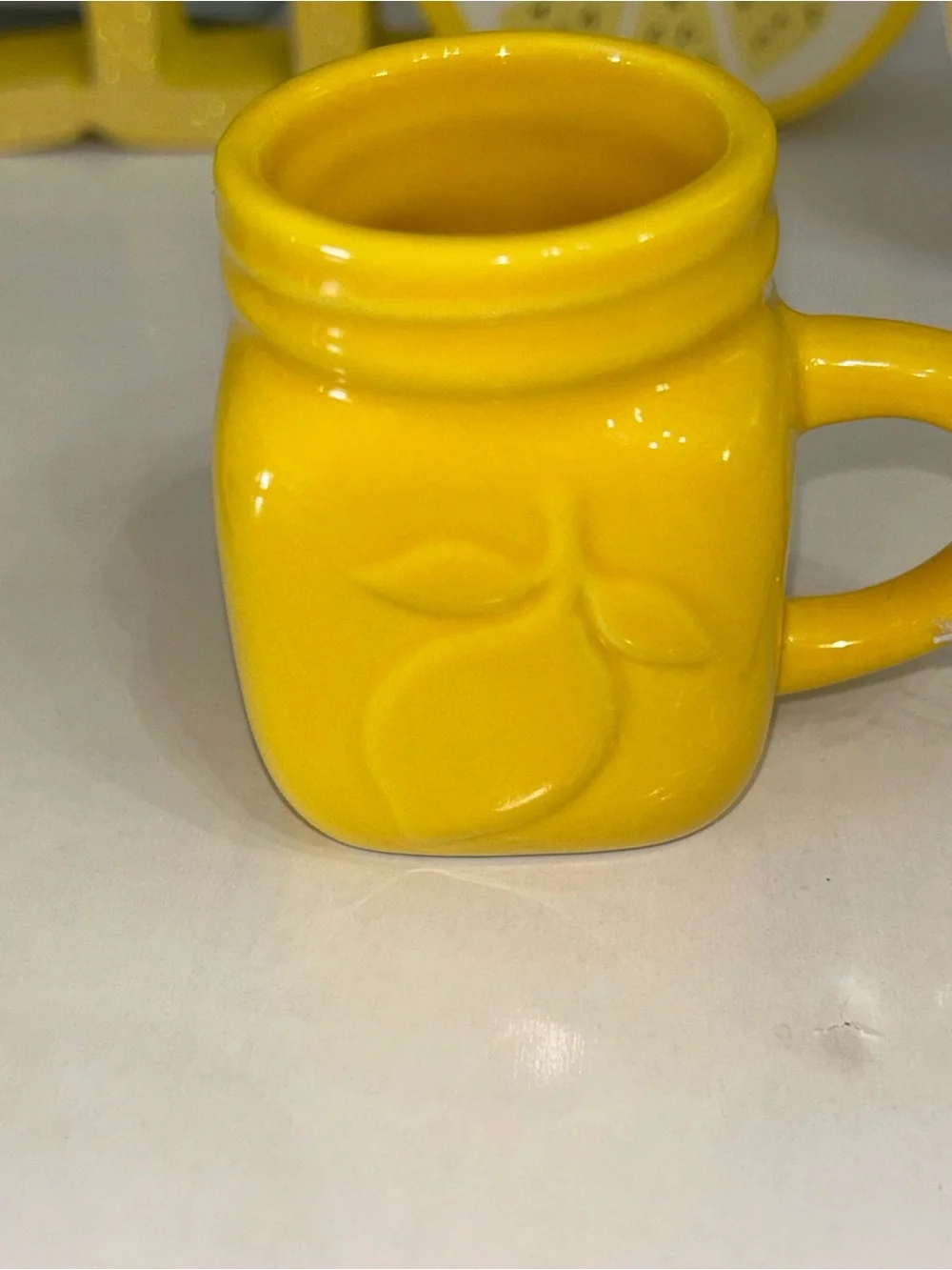 The Spring Shop Ceramic Mini Mug & Yellow Hello Lemon Decor Set